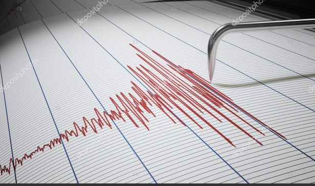 Seismograph for earthquake detection or lie detector is drawing
