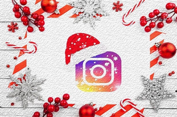 Red christmas frame with stars, snowflakes and candies. New Year Card